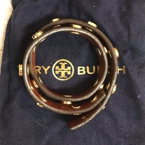 Tory Burch Brown Leather Bracelet